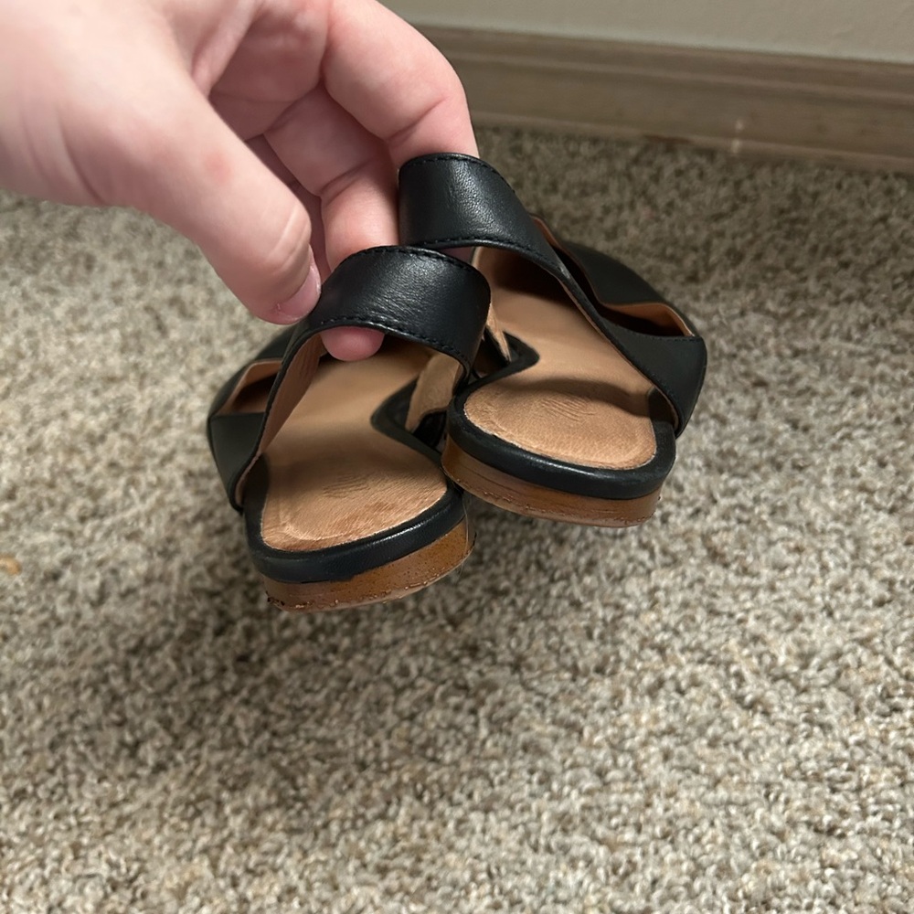 Madewell The Ava Slingback Flat Leather Black Size 7 Women's Business Travel Tan - Picture 4 of 11